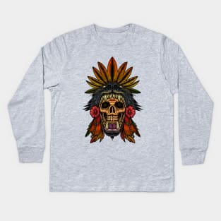 Aztec Warrior Kids Long Sleeve T-Shirt